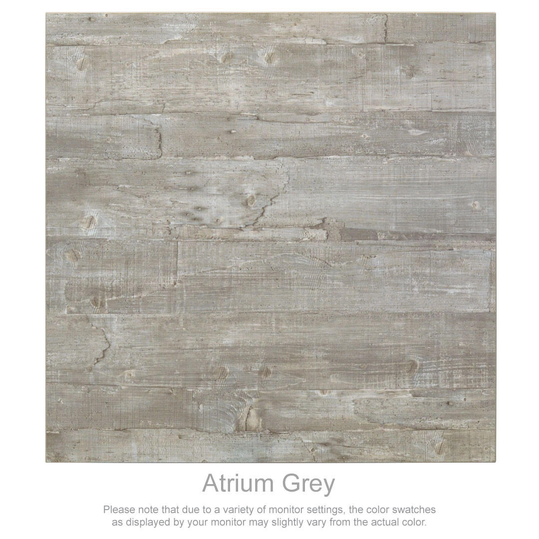 Closeout! Exteriolit 1.125" Laminate Restaurant Square / Rectangle Table Top in Atrium Grey (Multiple Sizes Available!) Questions & Answers