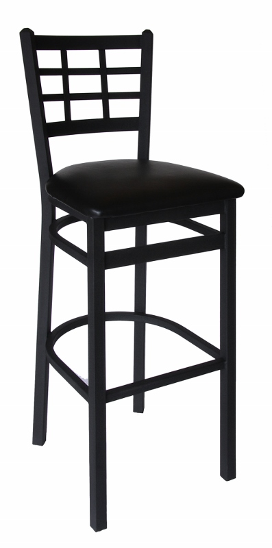 Marietta Commercial Metal Window Pane Back Bar Stool with Choice of Seat from BFM Seating Questions & Answers