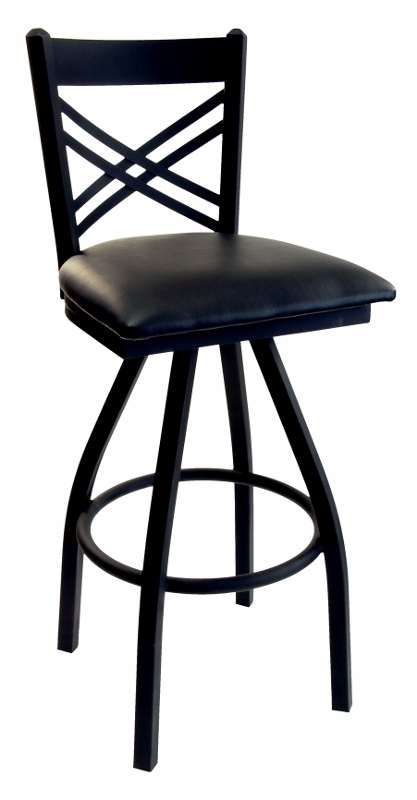 Akrin Commercial Metal Cross Back Swivel Pub Stool with Choice of Seat from BFM Seating Questions & Answers