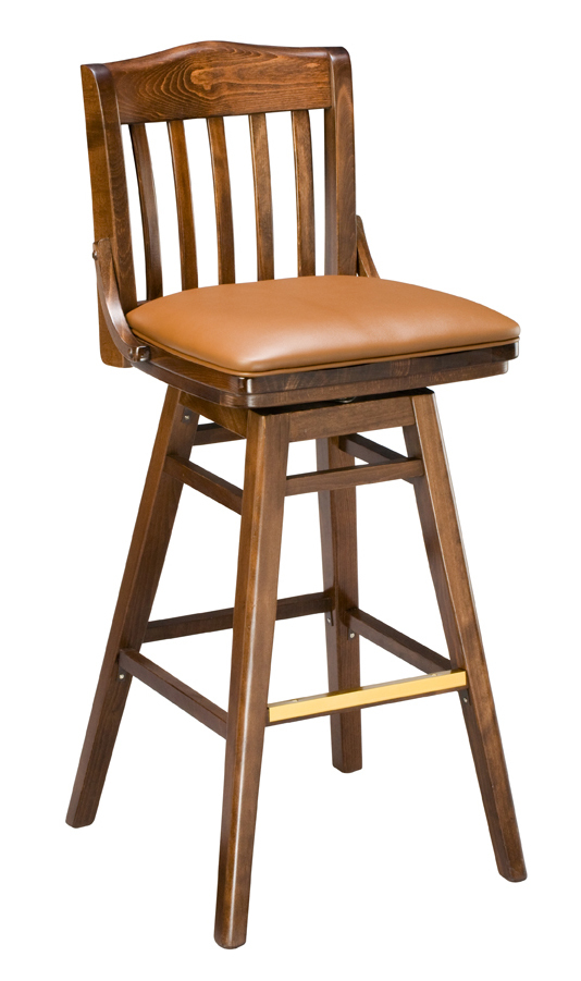 Commercial Vertical Back Wooden Swivel Counter Height Bar Stool w/ Upholstered Seat from Regal Seating Questions & Answers