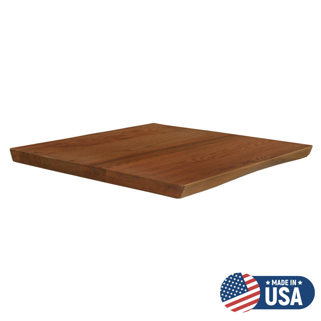 Custom Red Oak Premium 1-3/4" Thick Live Edge Wood Restaurant Square / Rectangle Table Top (Multiple Sizes Available!) Questions & Answers