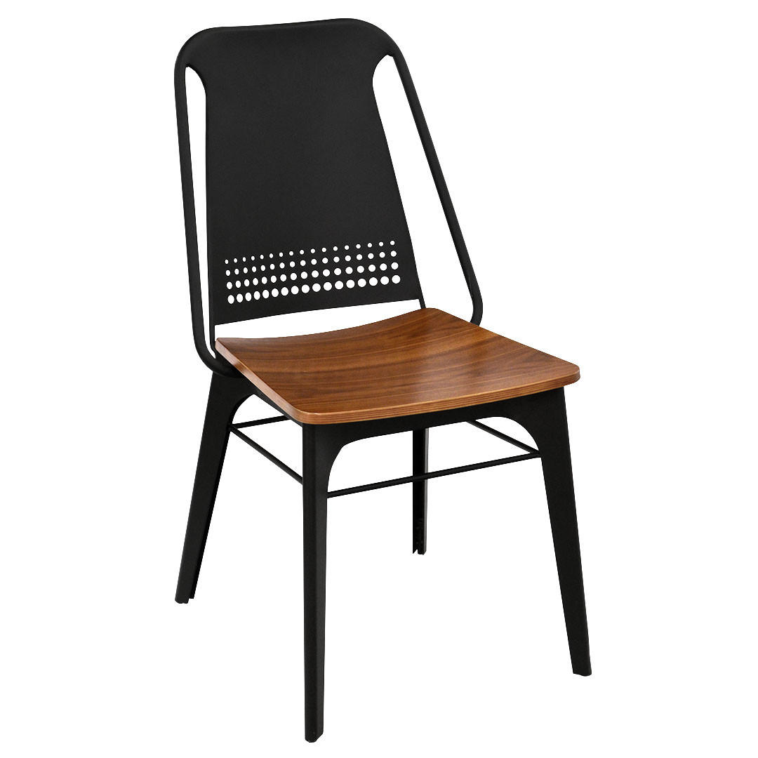 CLOSEOUT: Emory Chair with Black Powder Coat and Wood Seat Questions & Answers