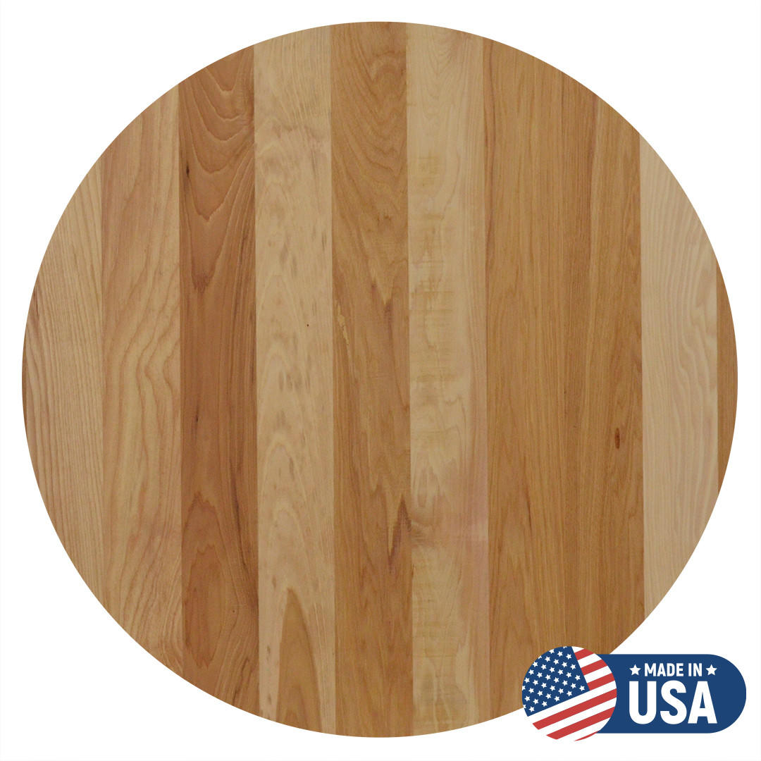 Custom Hickory Premium 1-3/4" Thick Plank Wood Restaurant Round Table Top (Multiple Sizes Available!) Questions & Answers