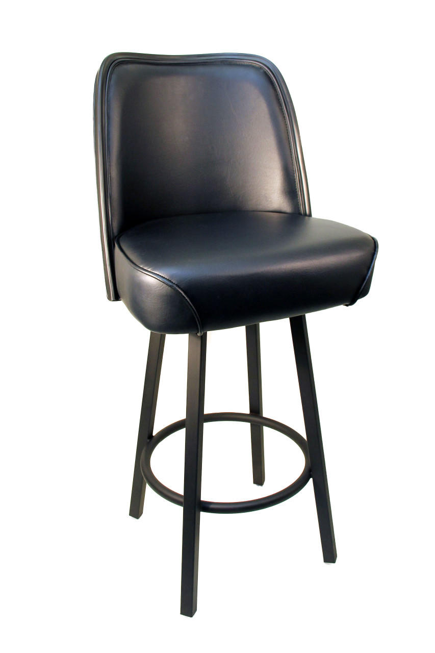 CLOSEOUT: Gladiator 625 Commercial Black PVC Edging Bucket Seat Bar Stool with Black Frame and Choice of 3 Vinyl Colors Questions & Answers