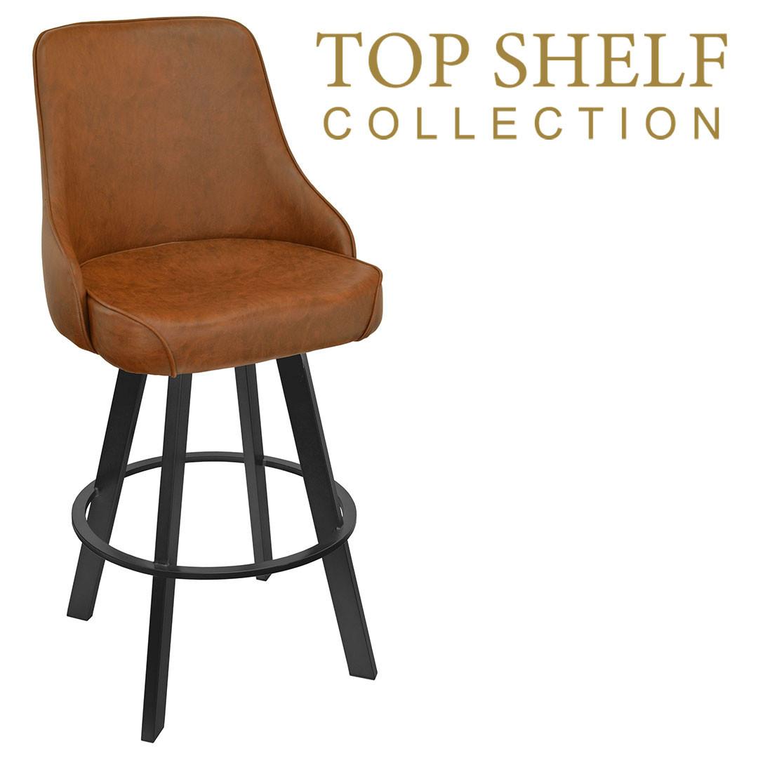 Top Shelf Collection Gladiator 950 Tufted Back Bucket Bar Stool on Black Base with Choice of 3 Vinyls Questions & Answers