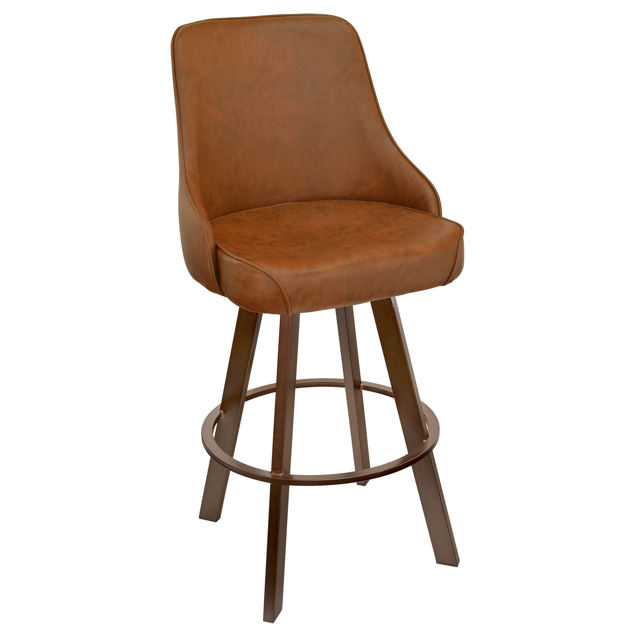 Gladiator 950 Tufted Back Bucket Bar Stool on Rust Base with Choice of 3 Vinyls Questions & Answers