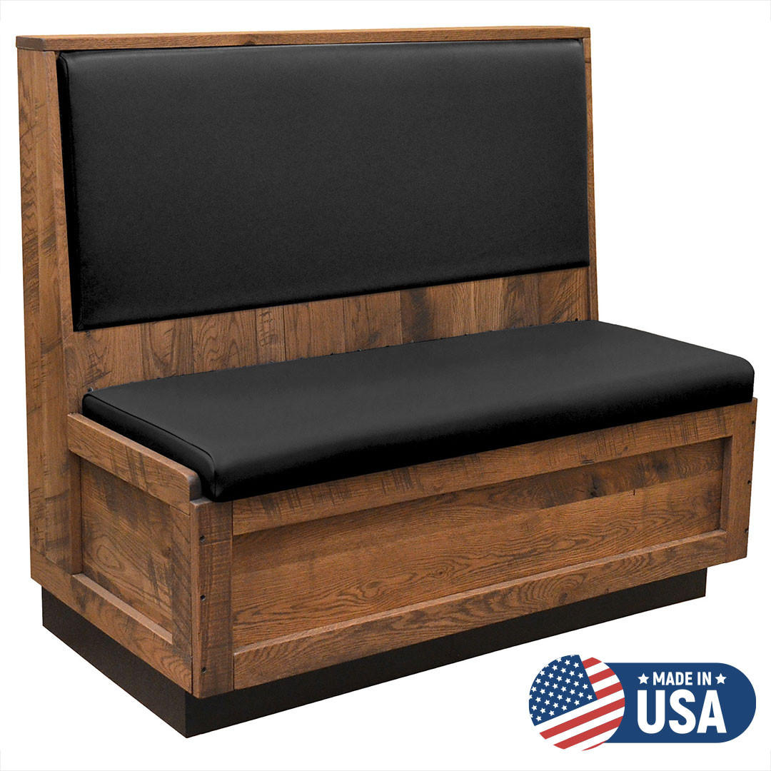 Urban Distressed Red Oak Wood Single Restaurant Booth with Custom Options Questions & Answers