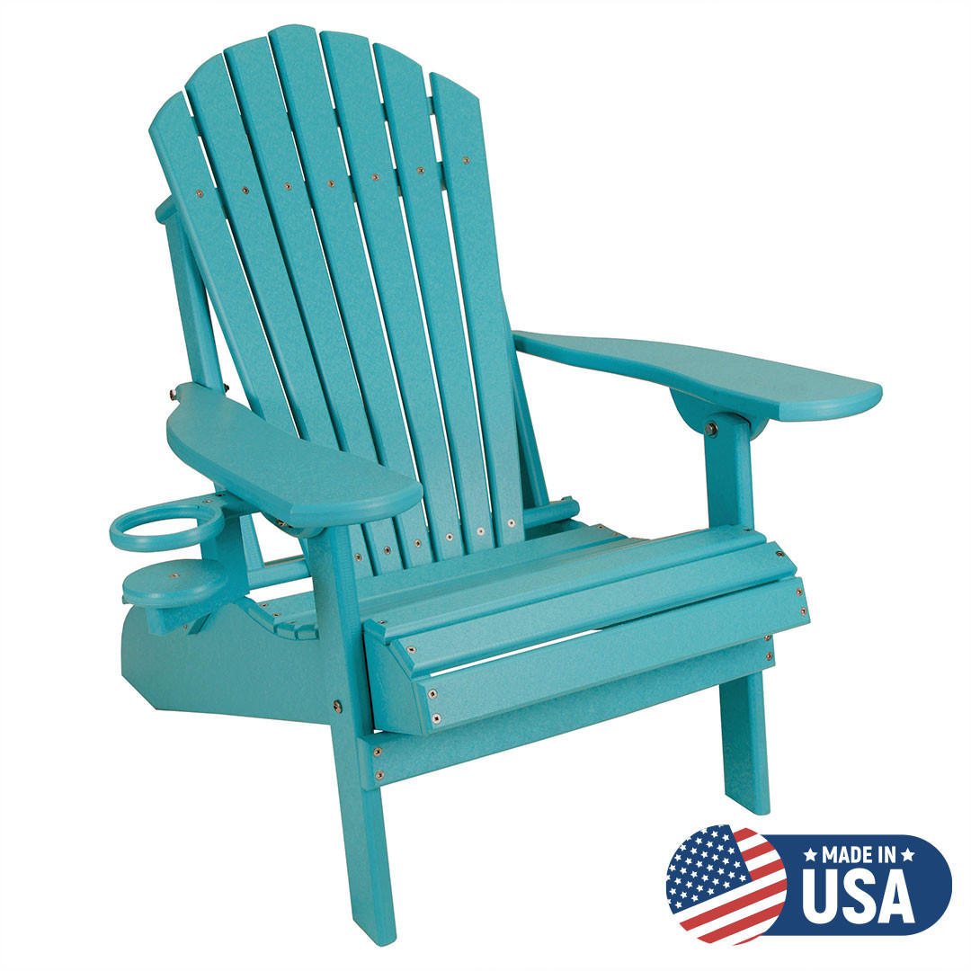 CLOSEOUT: Outer Banks Deluxe Oversized Poly Lumber Folding Adirondack Chair with Cup Holders from ECCB Outdoor Questions & Answers