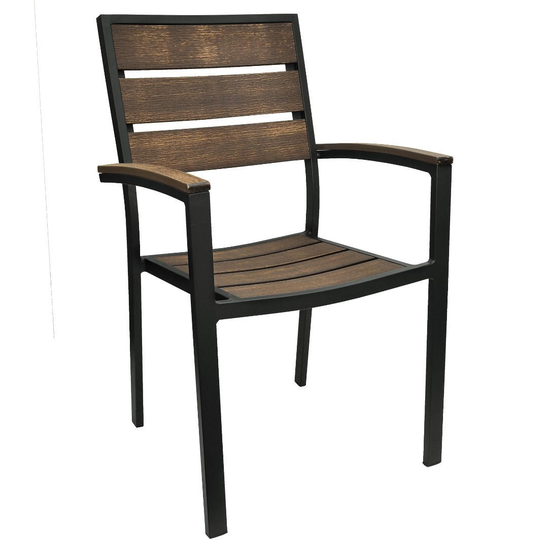 CLOSEOUT: New England Collection Outdoor Arm Chair with Barn Wood-Inspired Poly Slats Questions & Answers