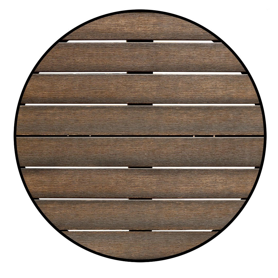 CLOSEOUT: New England Collection Outdoor Round Table Top with Barn Wood-Inspired Poly Slats Questions & Answers