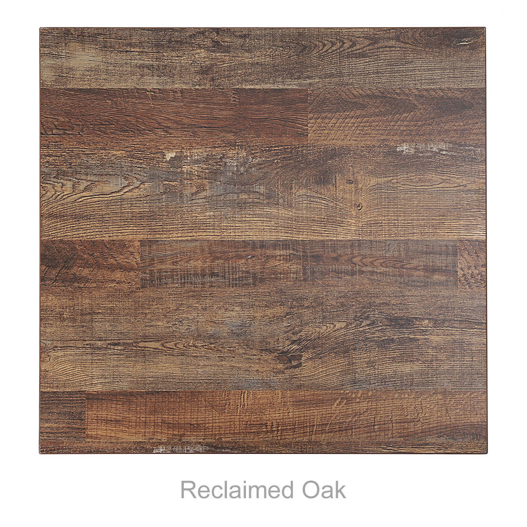 CLOSEOUT: Homestead Laminate Restaurant Square / Rectangle Table Top in Reclaimed Oak (Multiple Sizes Available!) Questions & Answers