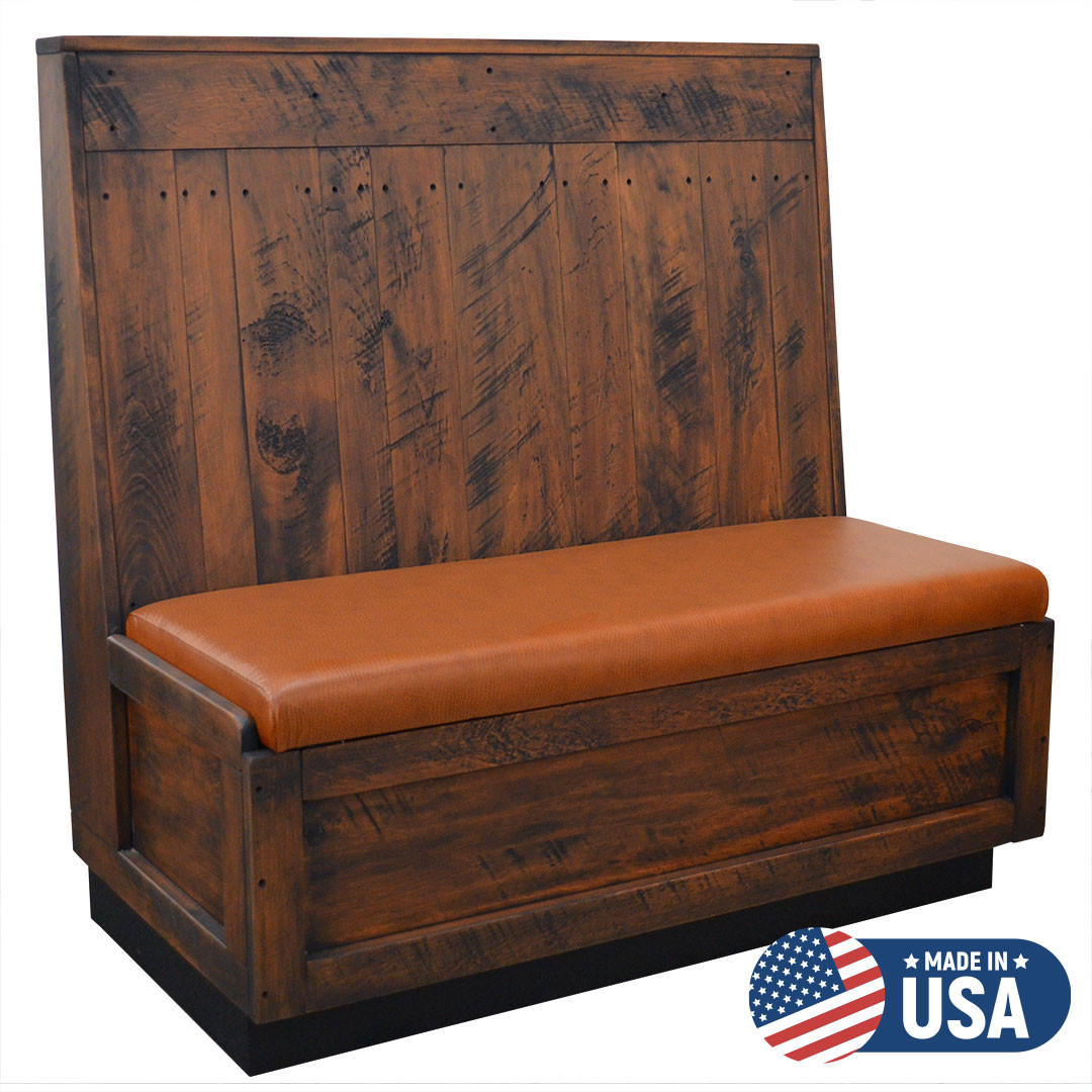 Distressed Barnside Style Wood Single Restaurant Booth with Custom Options Questions & Answers