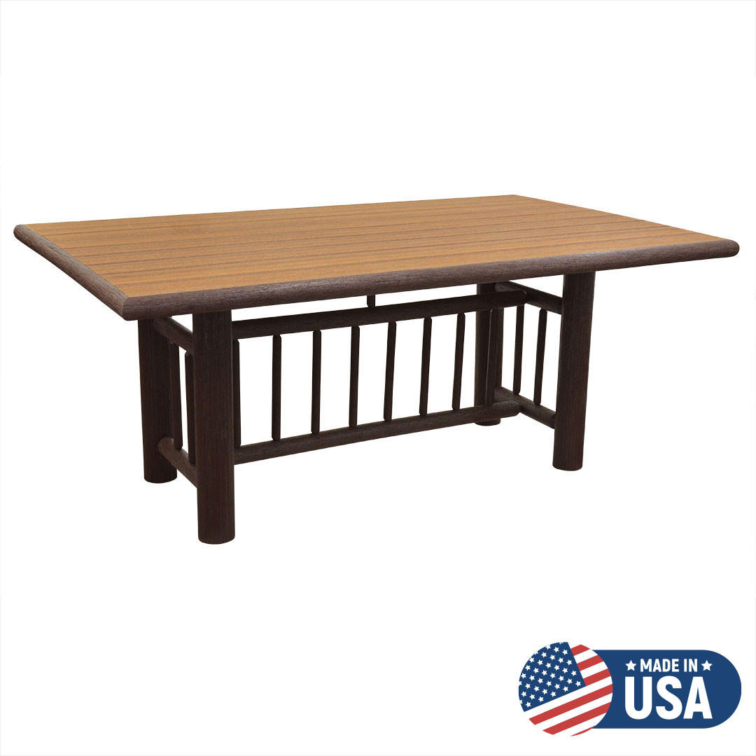 Poly Ridge Collection Table with Hickory Stick Base in Bar Height (Multiple Sizes Available!) from ECCB Outdoor Questions & Answers