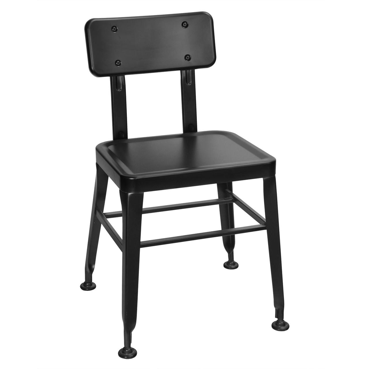 CLOSEOUT: Simon Collection Matte Black Steel Chair  Questions & Answers